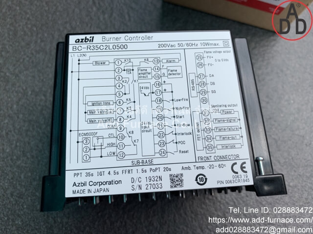 Azbil BC-R35C2L0500 | BC-R35C2L0500 - บริษัท เอดีดี เฟอร์เนส จำกัด