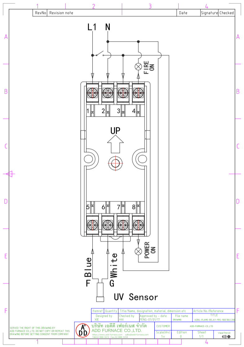 Azbil Flame Relay FRS100C100-2,FRS100C200-2 manual