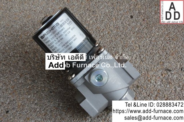 BRAHMA EG12 SR GMO Gas Solenoid Valve - 1/2" Flow Regulator, 230V (13912001 / 18811000)