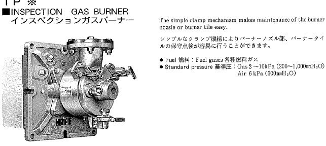 Inspection Gas Burner Application