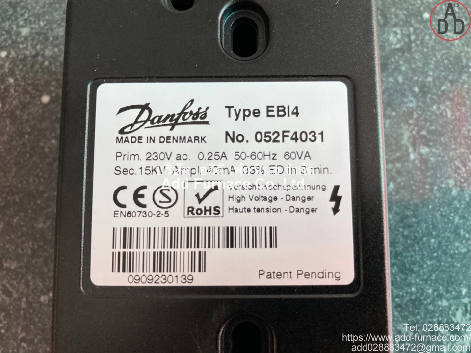 Zündkabel mit Elektrodenstecker Danfoss EBI4 Zündtrafo Sätze No.052F0061