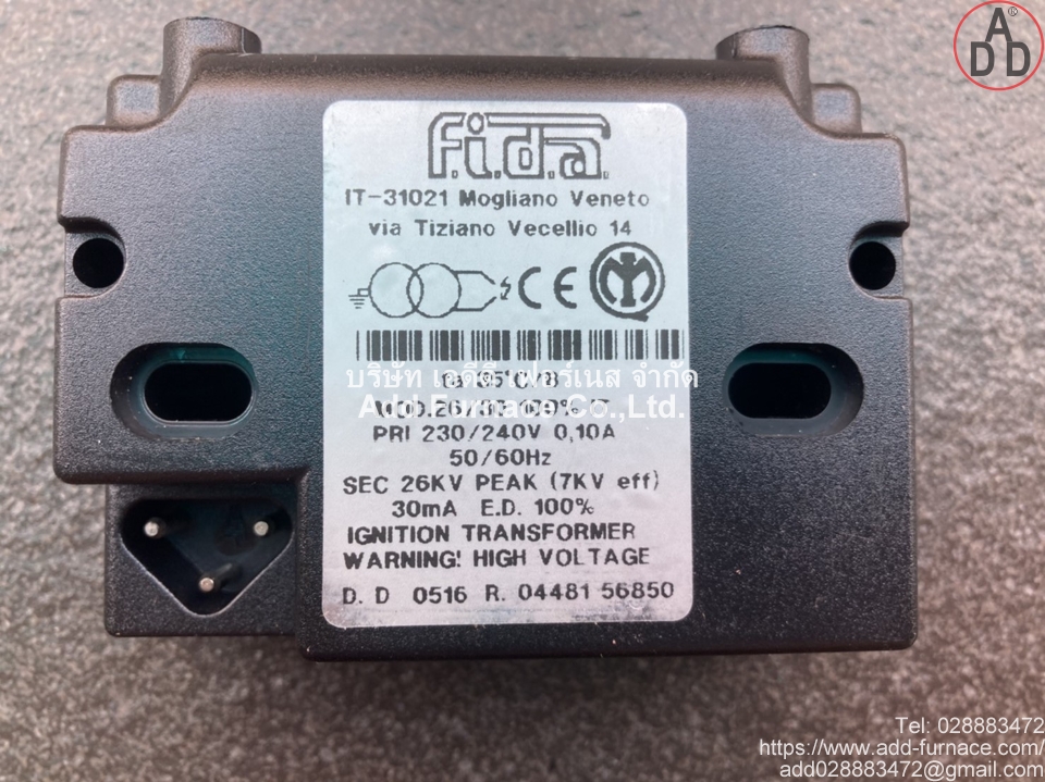 Fida Treviso Italy Mod 26/30 ignition transformer - Thailand ...