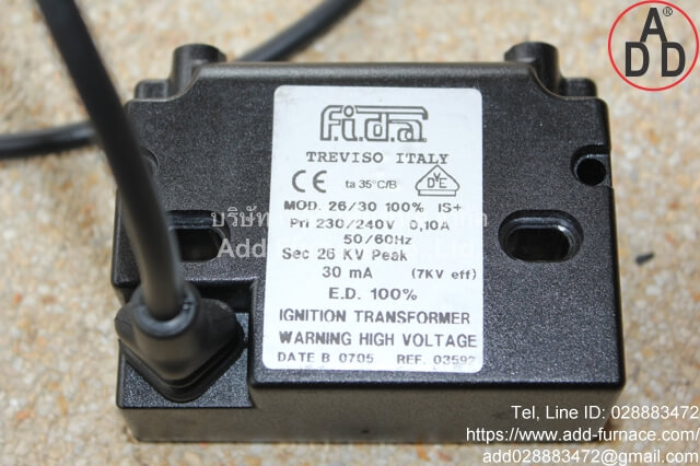 Fida Treviso Italy Mod 26/30 ignition transformer - Thailand ...
