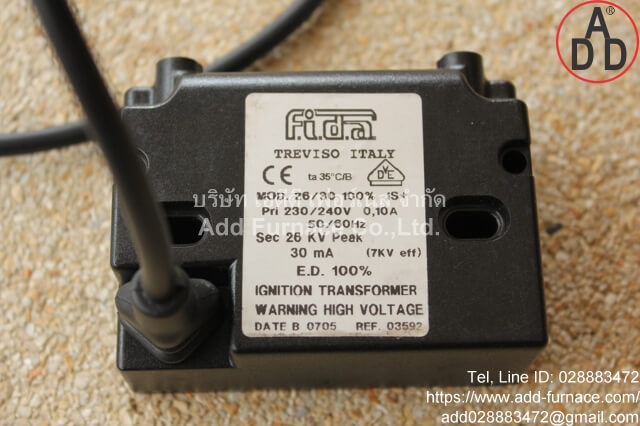 Fida Treviso Italy Mod 26/30 ignition transformer - Thailand ...