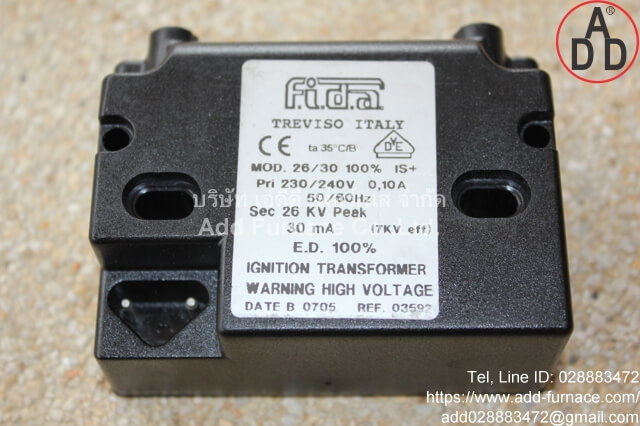 Fida Treviso Italy Mod 26/30 ignition transformer - Thailand ...