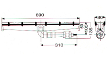 infra-red.burner k1002 dimension