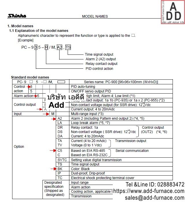 pc 935 r/m shinko temperature controller