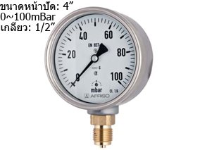 Afrisoขนาดหน้าปัด100m 4inch เกลียวScrew 1/2inch