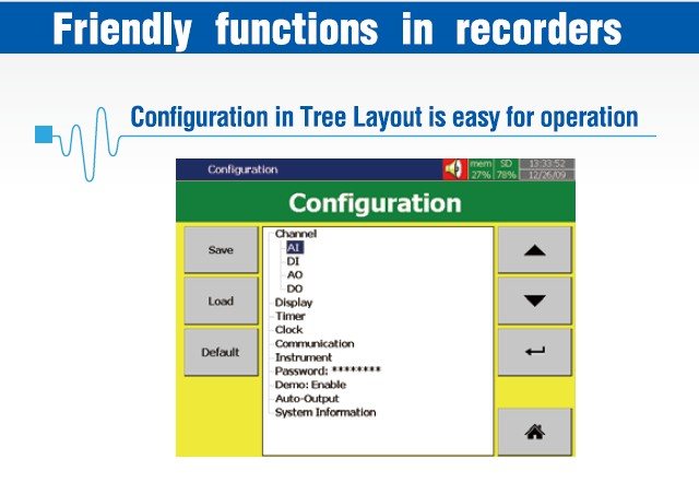 PR20 Touchpanel Paperless Recorder tree layout is easy