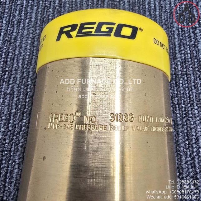 Rego 3133G Safety Relief Valve - บริษัท เอดีดี เฟอร์เนส จำกัด
